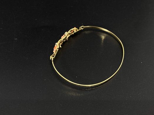 brazalete oro 18k con circonita 