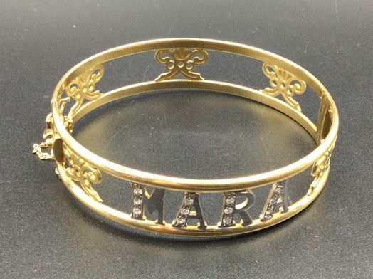 brazalete oro 18k con circonita 