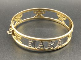 brazalete oro 18k con circonita 