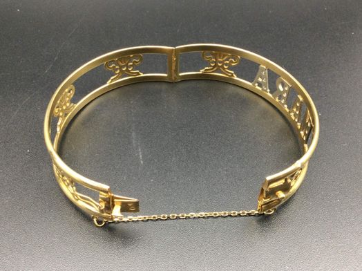 brazalete oro 18k con circonita 