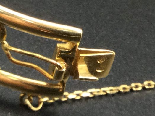 brazalete oro 18k con circonita 