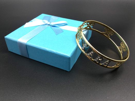 brazalete oro 18k con circonita 