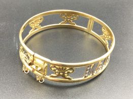 brazalete oro 18k con circonita 