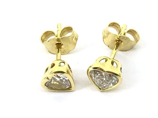 brincos ouro 18k com pedra con diamante de laboratorio 