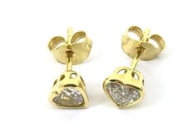 brincos ouro 18k com pedra con diamante de laboratorio 