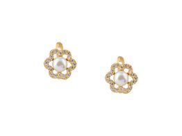 brincos ouro 18k com pedra con circónita 
