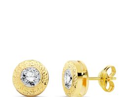 pendientes oro 18k con circonita 