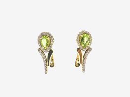 brincos ouro 18k com pedra con circonita 