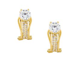 brincos ouro 18k com pedra 