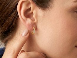 brincos ouro 18k com pedra con circonita 