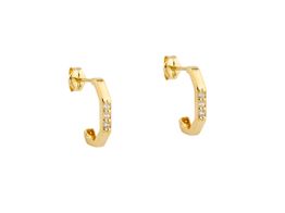 brincos ouro 18k com pedra con circonita 