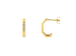 brincos ouro 18k com pedra con circonita 