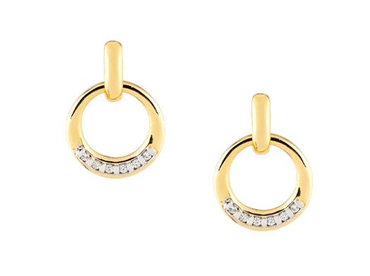 brincos ouro 18k com pedra con circonita 
