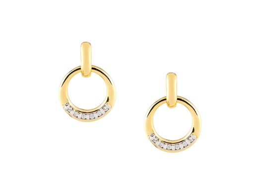 brincos ouro 18k com pedra con circonita 