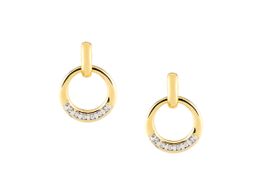 brincos ouro 18k com pedra con circonita 