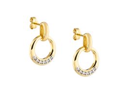 brincos ouro 18k com pedra con circonita 