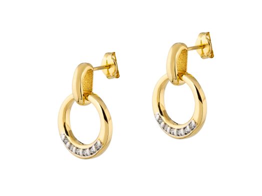 brincos ouro 18k com pedra con circonita 