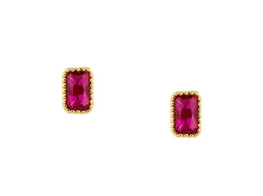 brincos ouro 18k com pedra con circonita 