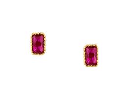 brincos ouro 18k com pedra con circonita 