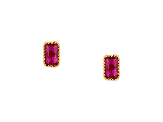 brincos ouro 18k com pedra con circonita 