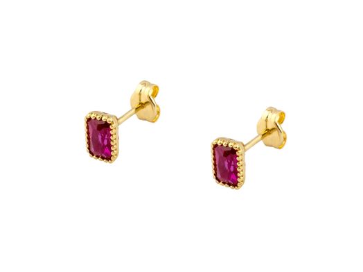 brincos ouro 18k com pedra con circonita 