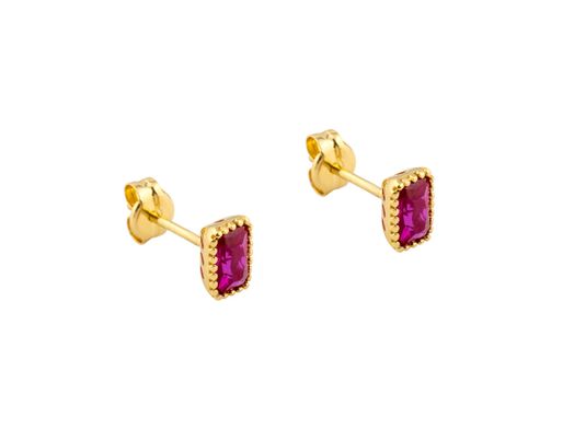 brincos ouro 18k com pedra con circonita 