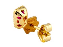 brincos ouro 18k com pedra con circonita 