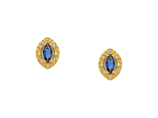 brincos ouro 18k com pedra con circonita 
