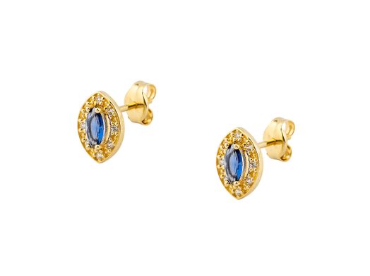 brincos ouro 18k com pedra con circonita 