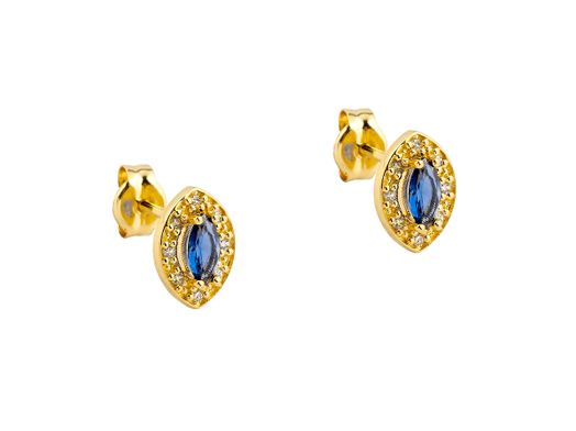 brincos ouro 18k com pedra con circonita 