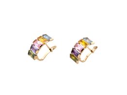 brincos ouro 18k com pedra con circonita 