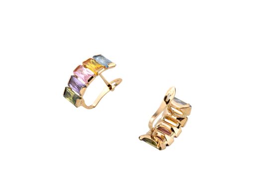 brincos ouro 18k com pedra con circonita 