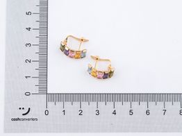 brincos ouro 18k com pedra con circonita 