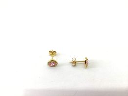 brincos ouro 18k com pedra con circonita 