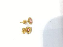 brincos ouro 18k com pedra con circonita 