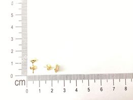 brincos ouro 18k com pedra con circonita 