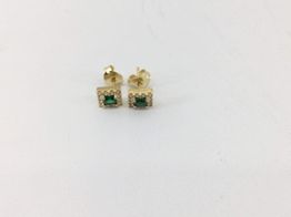 brincos ouro 18k com pedra 