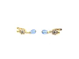 brincos ouro 18k com pedra con circonita 