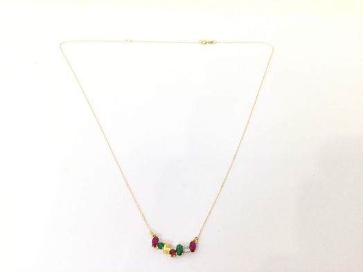 cadena oro 18k con circonita 22cm 