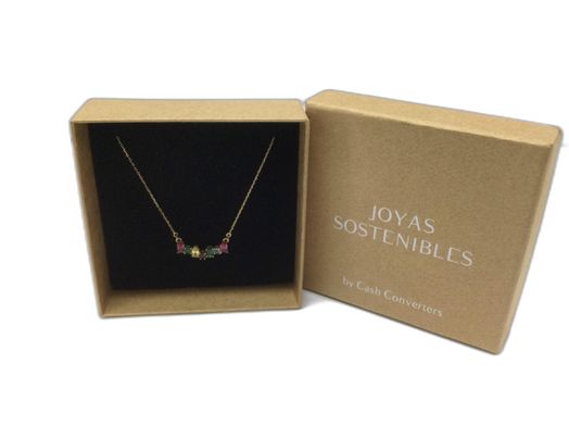 cadena oro 18k con circonita 22cm 