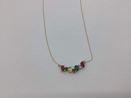 cadena oro 18k con circonita 22cm 