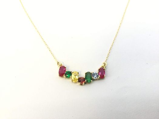 cadena oro 18k con circonita 22cm 