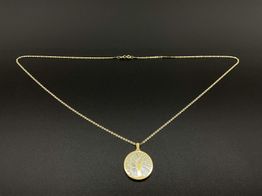 Cadena Oro 18k Con Nacar 25cm