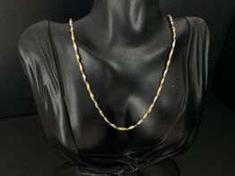 cadena oro 18k con aguamarina 24cm 