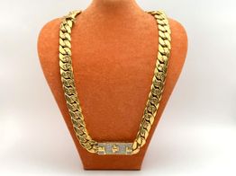 cadena oro 18k con circonita 33cm 