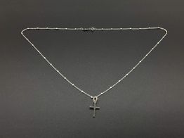 cadena oro 18k con zafiro 20cm 