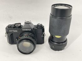 camara reflex cosina ct1 super + cosina 50mm 1:2 + vivitar 80-200 1:4
