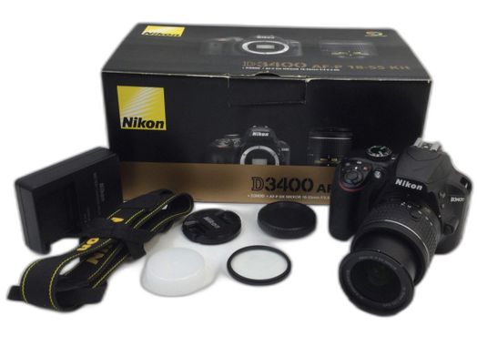 camara digital reflex nikon d3400+18-55mm f/3.5-5.6g af-p dx zoom-nikkor