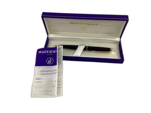 caneta waterman hemisphere black and gold pen