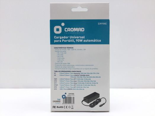 cargador portatil cromad cargador universal 90w